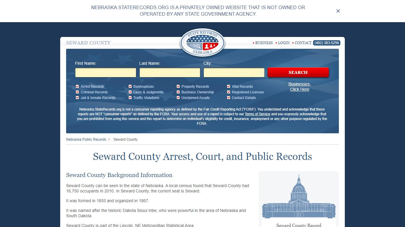 Seward County Arrest, Court, and Public Records