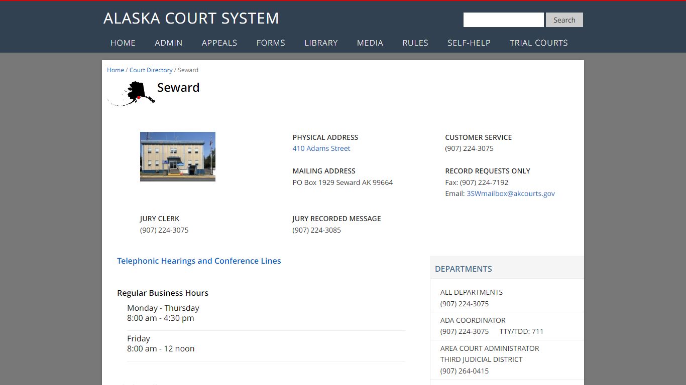 Seward Court Directory - Alaska Court System