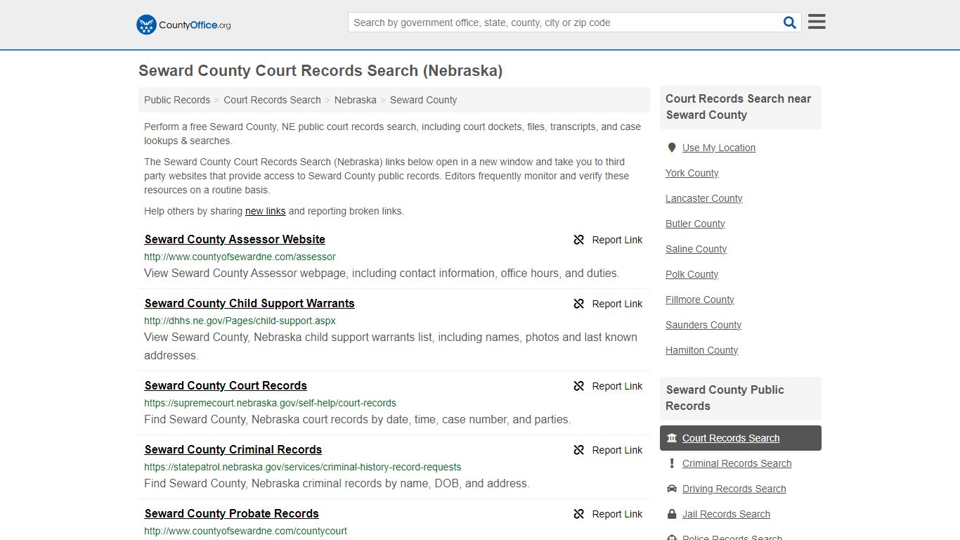 Seward County Court Records Search (Nebraska) - County Office